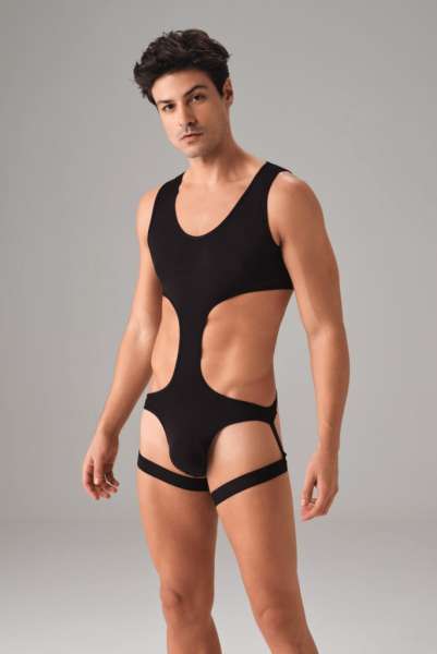 Erkek Fantezi Jartiyer Detaylı String Body Suit